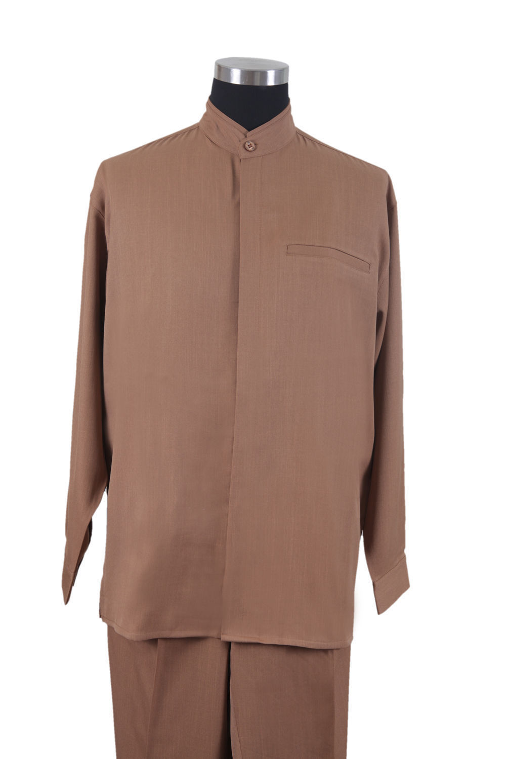 New MEN’S BAND COLLAR LONG SLEEVE TWO PIECE SETS CASUAL WALKING SUITS M2826