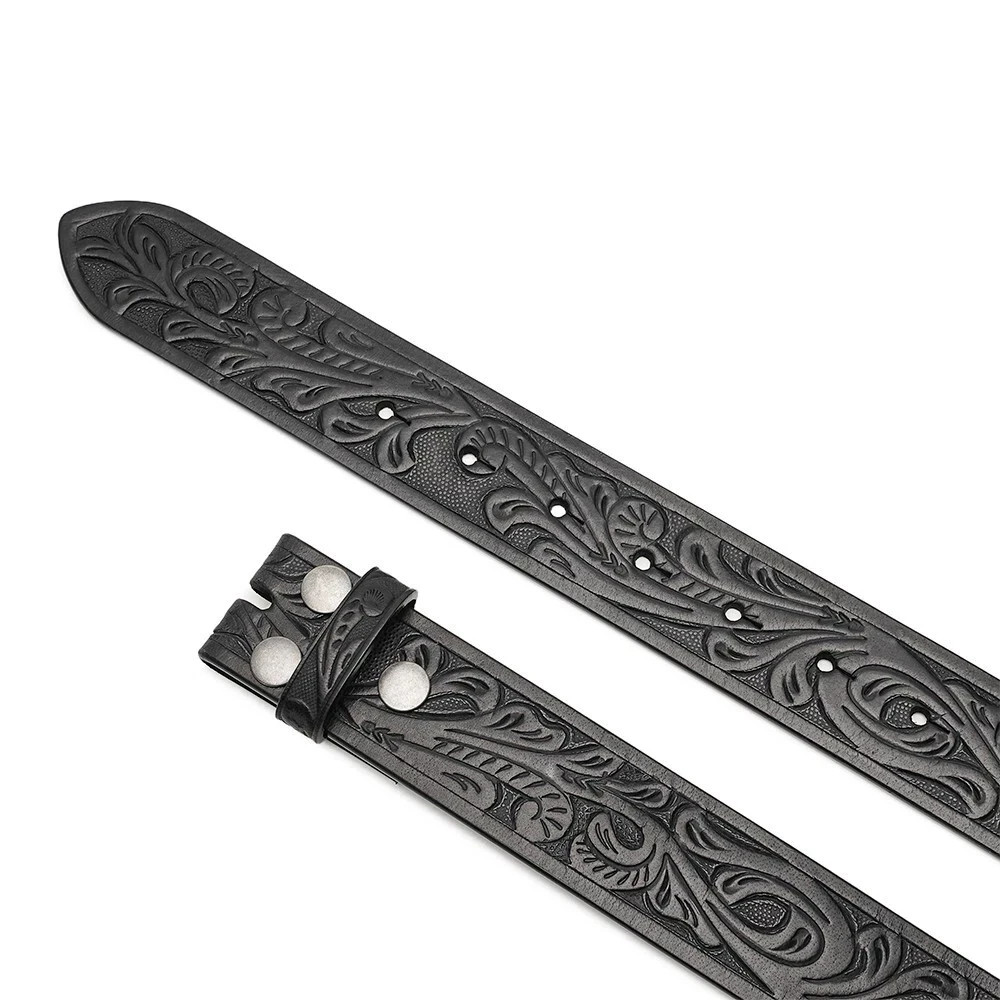 Western Belt Handmade Strap Men’s Full Grain Leather No Buckle Cowboy Rodeo Belt