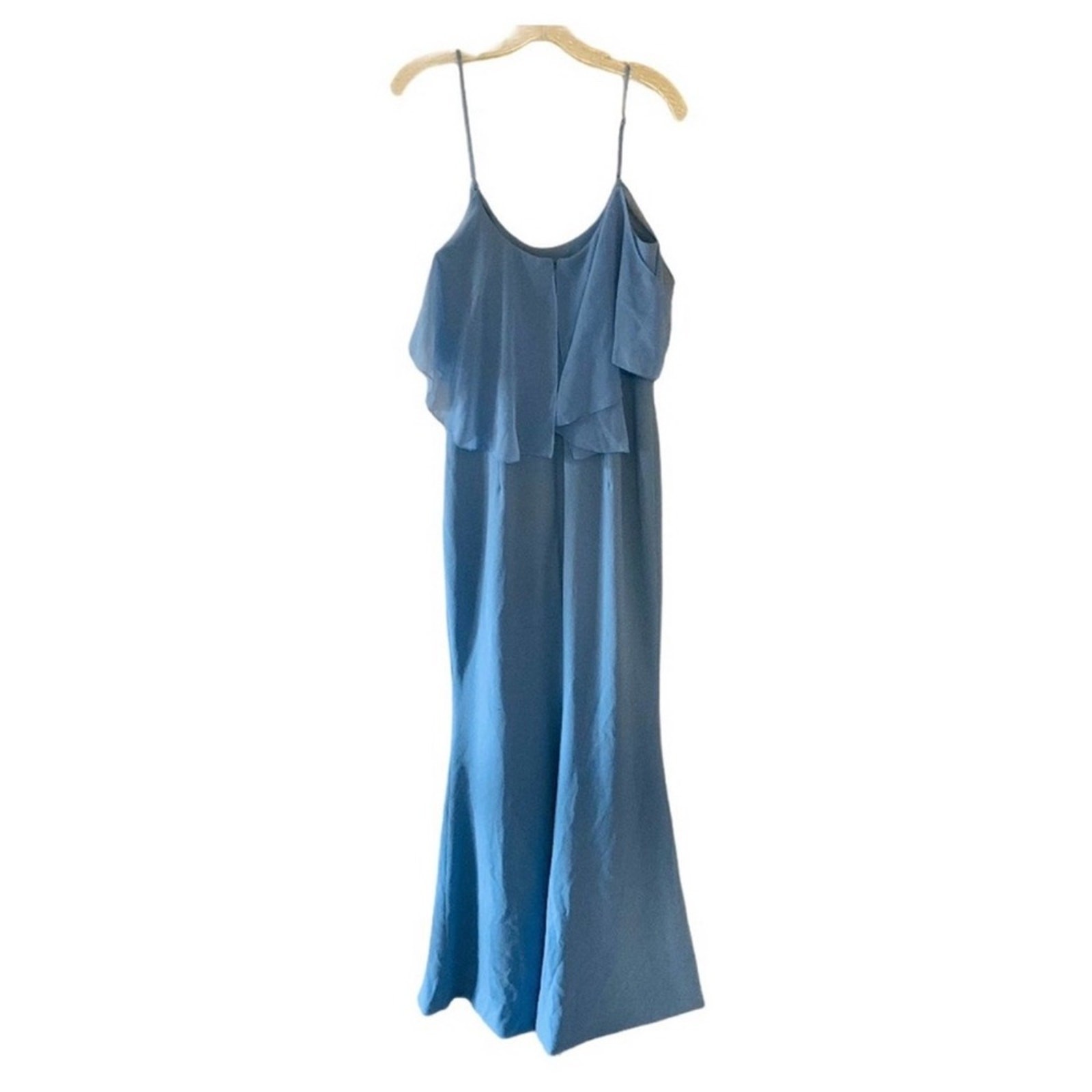 Dress The Population Diana Dress Size M Medium Front Slit Maxi Blue NWT
