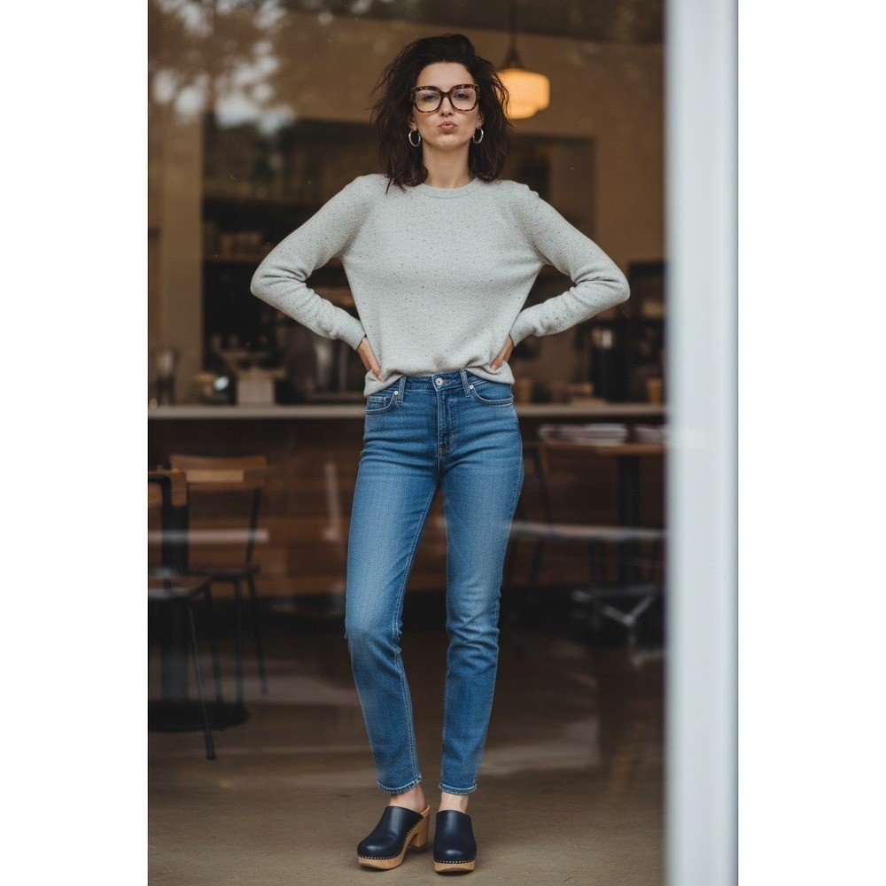 Everlane Cashmere Crewneck Sweater Oatmeal Donegal Speckled Beige Womens Small