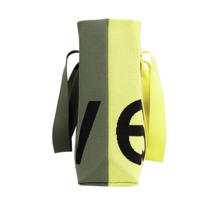 Curves Two-Tone Knit Tote (Olive/Lime) by Sean Brown
