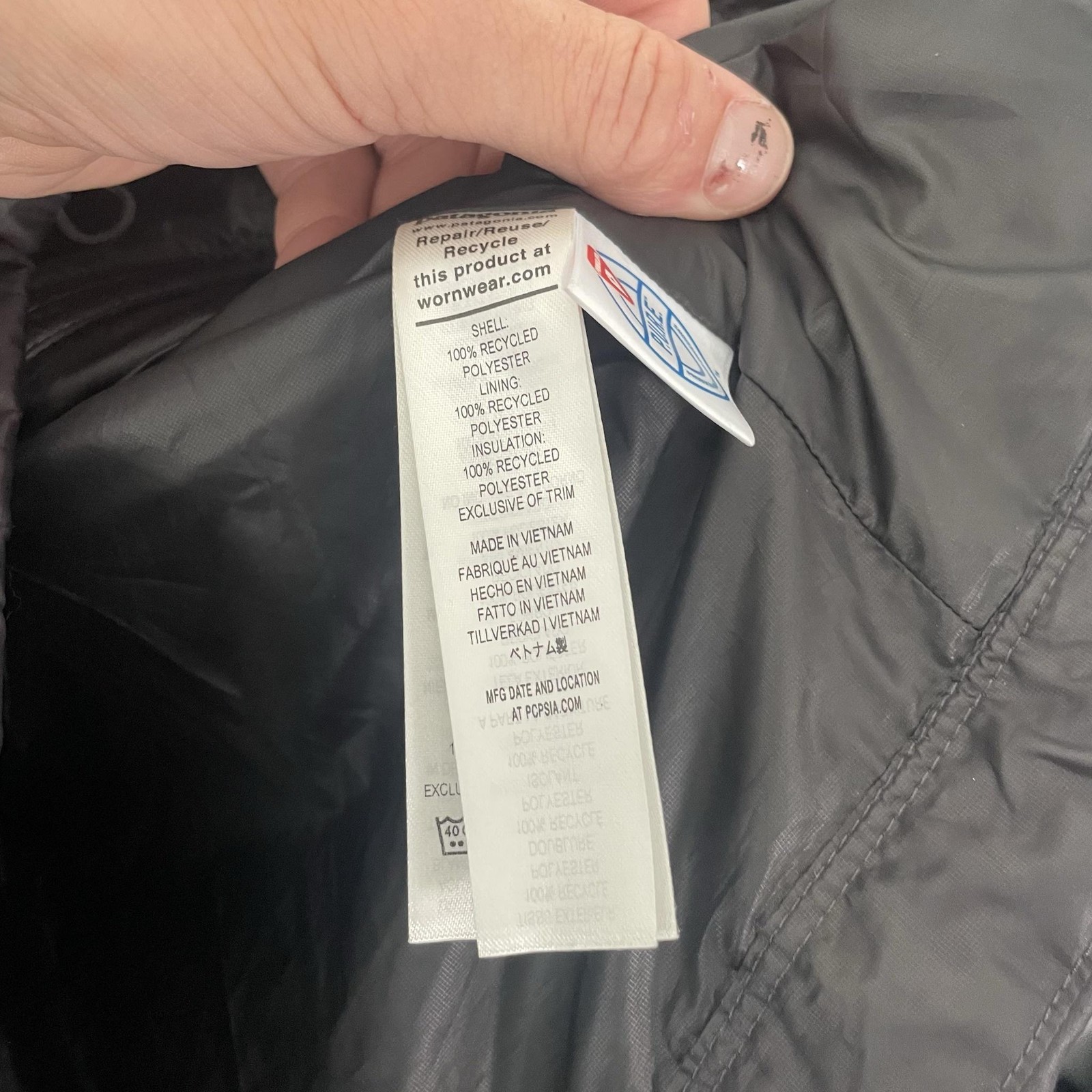 Patagonia Nano Puff Jacket Mens Large Black Quilted Insulated Full Zip Puffer