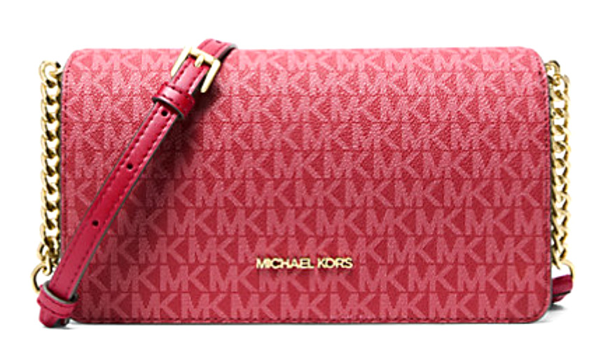 🩷Michael Kors Jet Set Signature Logo Dark Raspberry Md Full Flap Crossbody -NWT