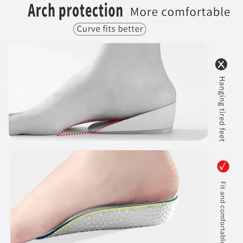 Shoe Insoles Inserts Pad Invisible Height Increase Heel Lift Taller Men Women US