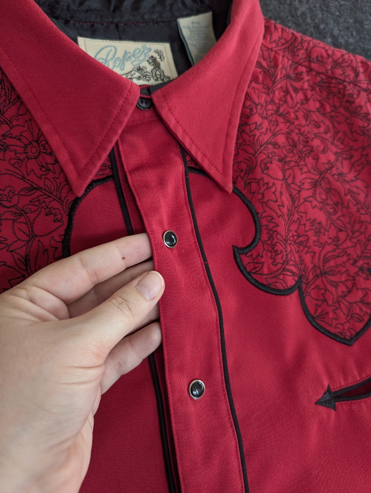 VTG 80s 90s Roper Classic Western Embroidered Studded Pearl Snap Shirt Size L