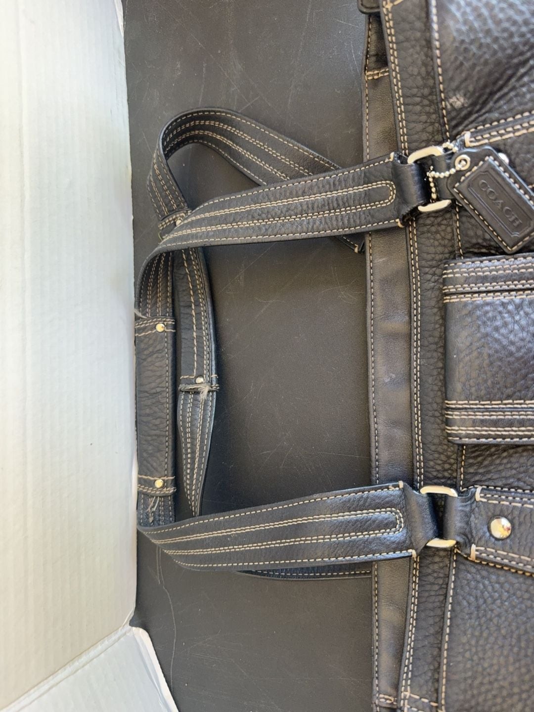 COACH Black Pebbled Leather Purse/Tote Bag – Coach No. E0985-F13960
