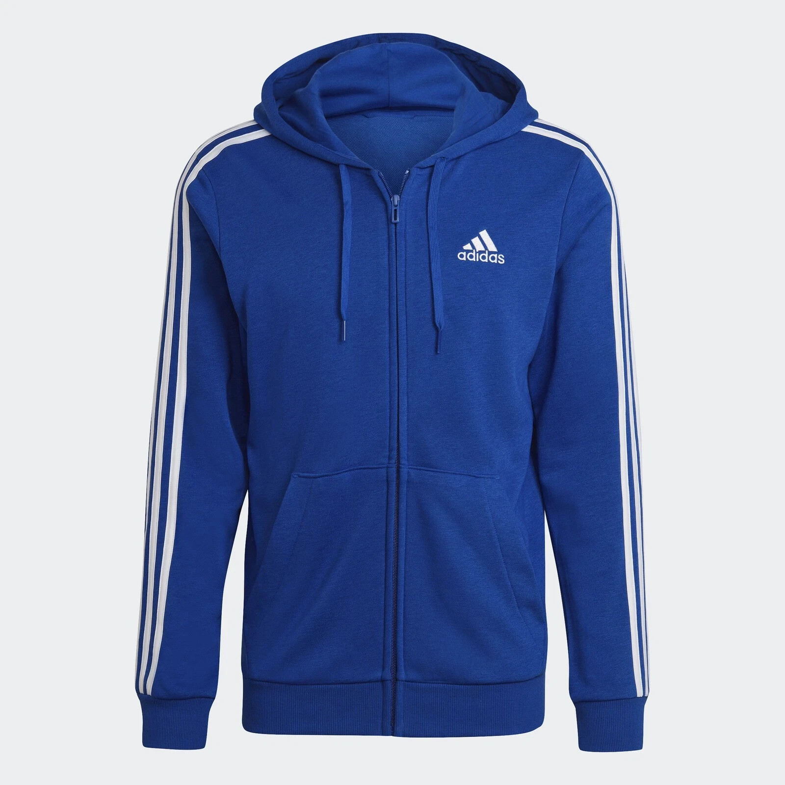 adidas men Essentials French Terry 3-Stripes Full-Zip Hoodie