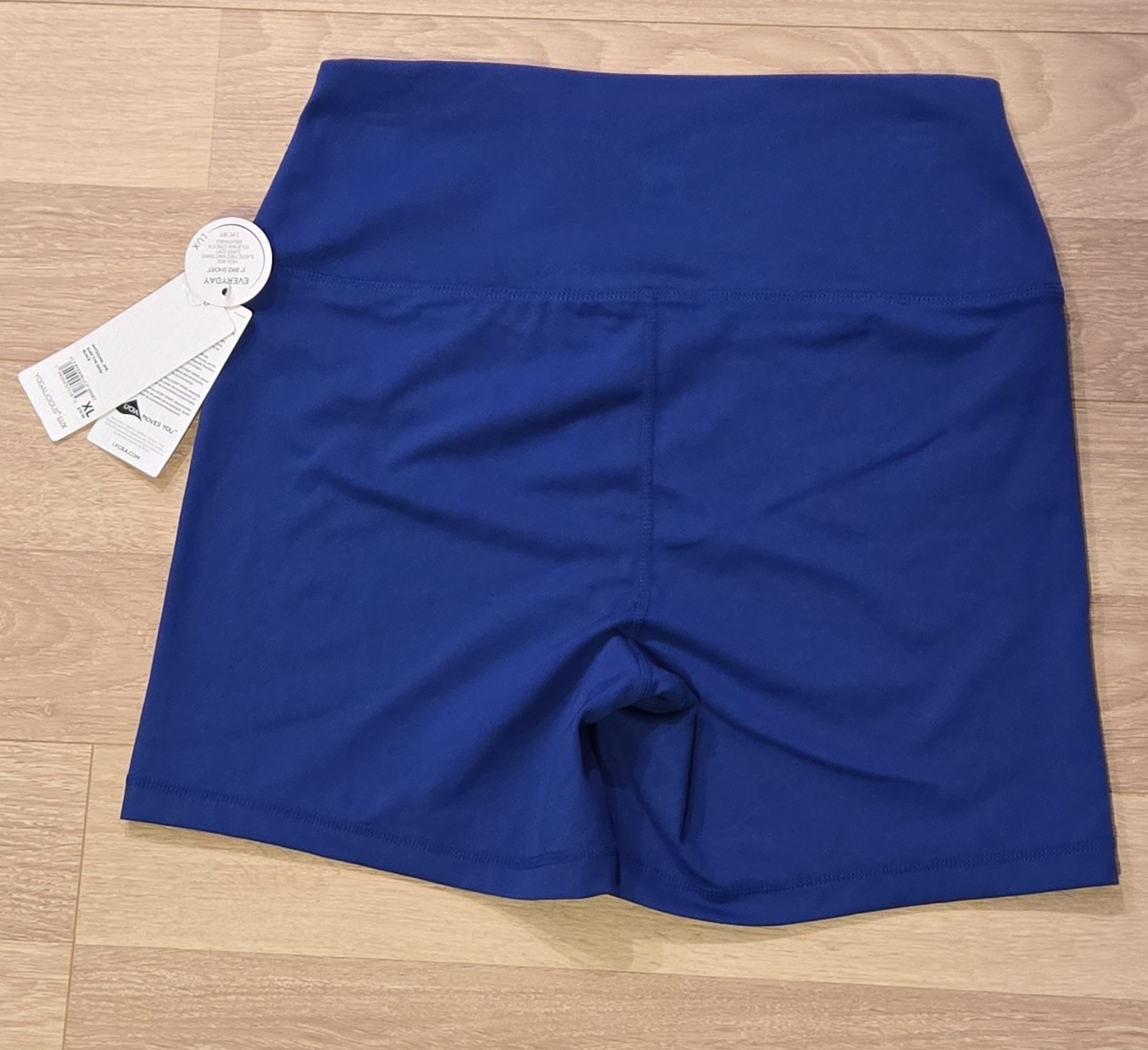NWT Yogalicious Lux Everyday 5″ Biker Shorts Women’s XL Blue High Rise Lycra