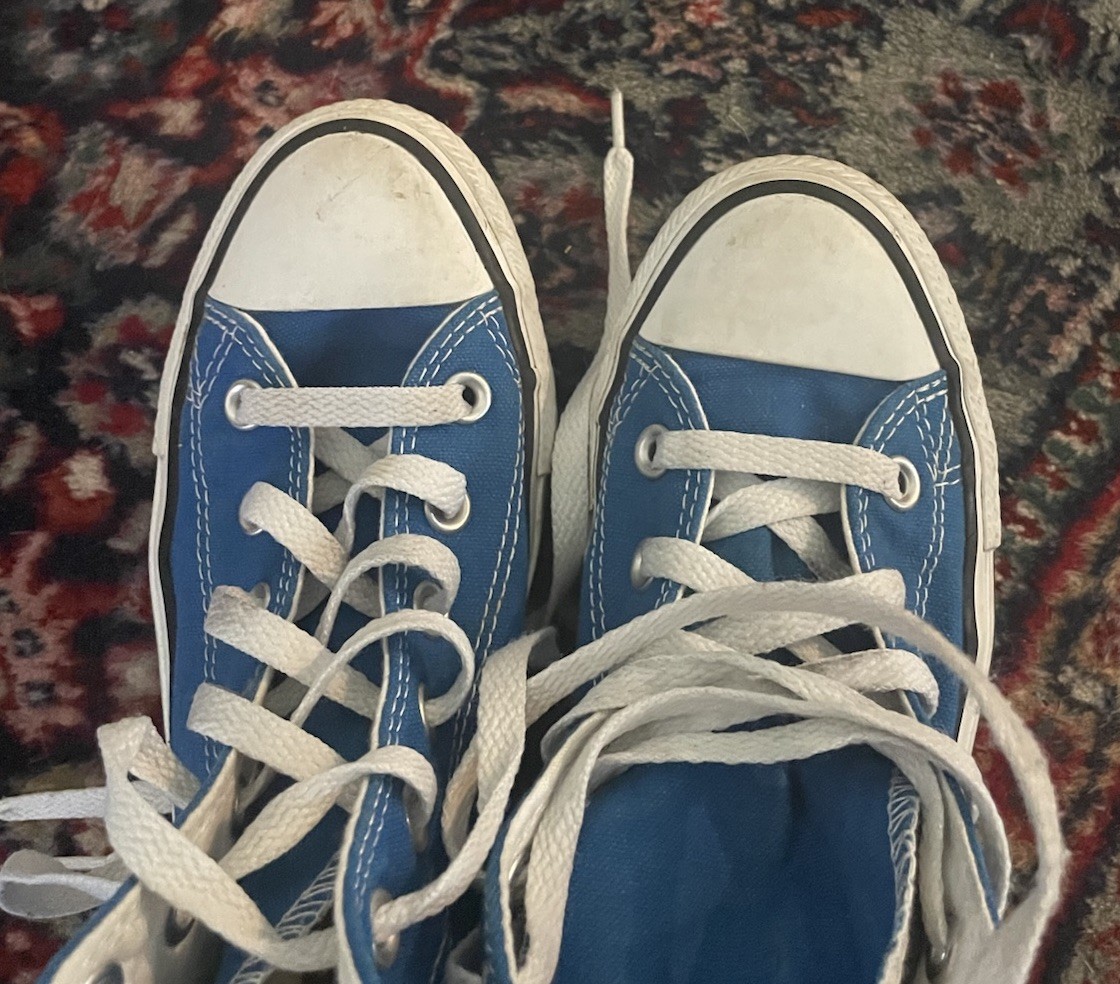 Converse All Star High Top Blue Canvas Sz Men 5 Women 7 GUC Shoes Sneakers