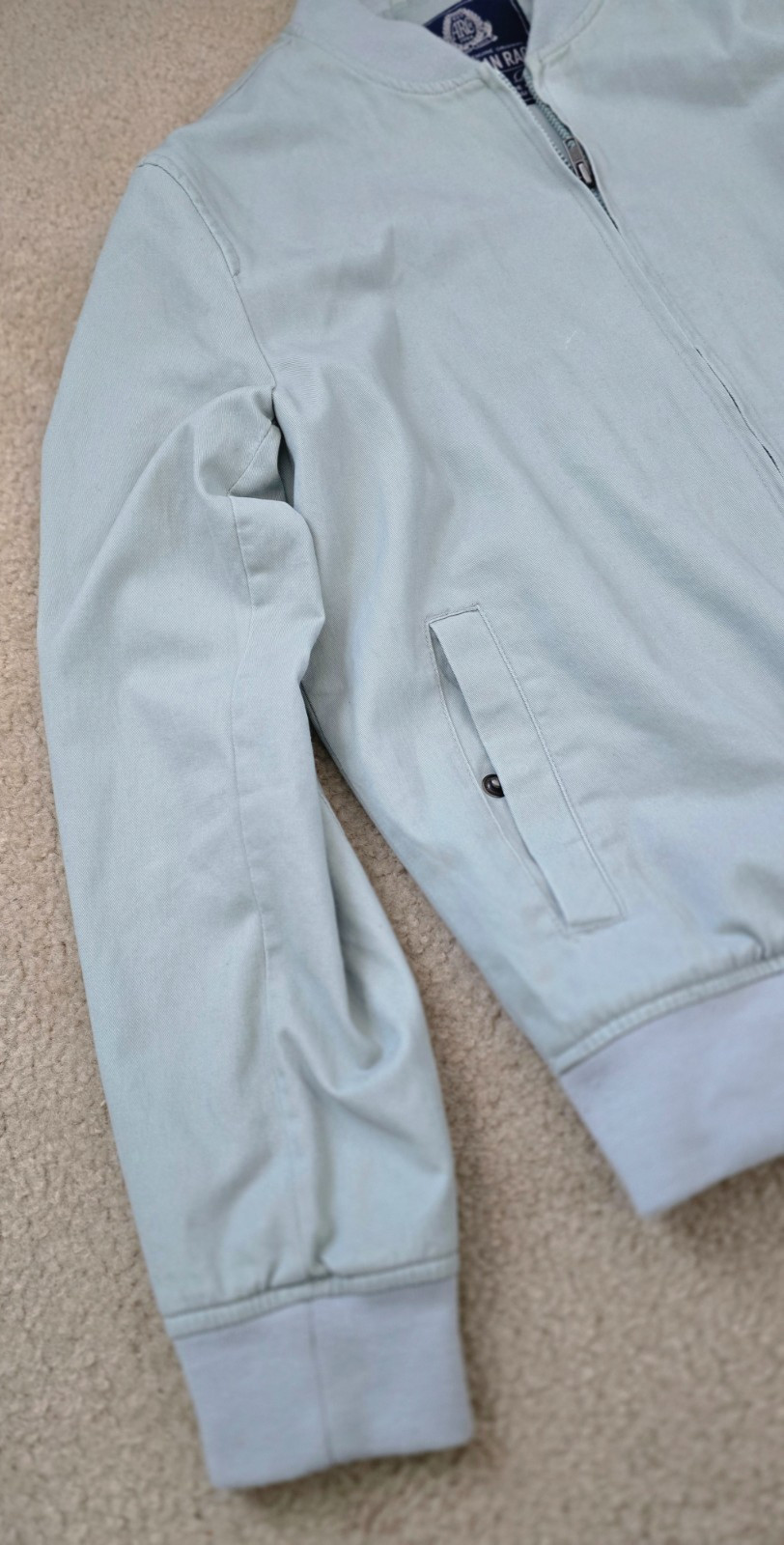 American Rag Flight Bomber Jacket Medium 100% Cotton Men’s Light Sage Green