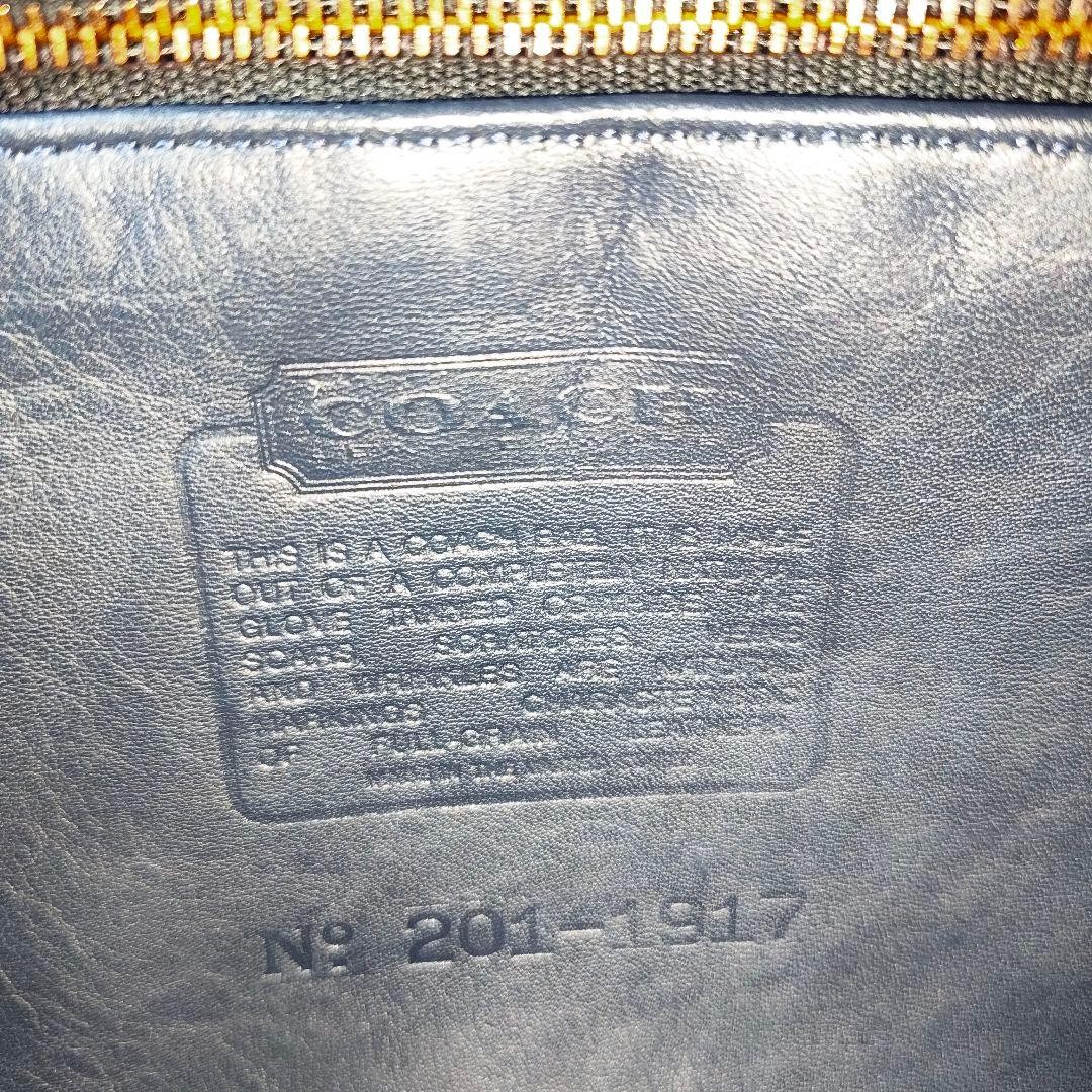 Coach Vintage Leather Shoulder Bag Navy 9.8×11.8×2.8in Used