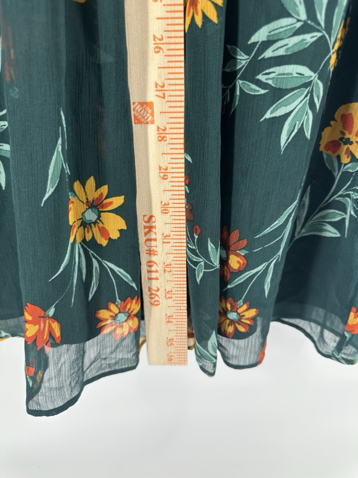 Calvin Klein Womens Green Floral Print Chiffon Wear To Work Dress Size 10 AC16