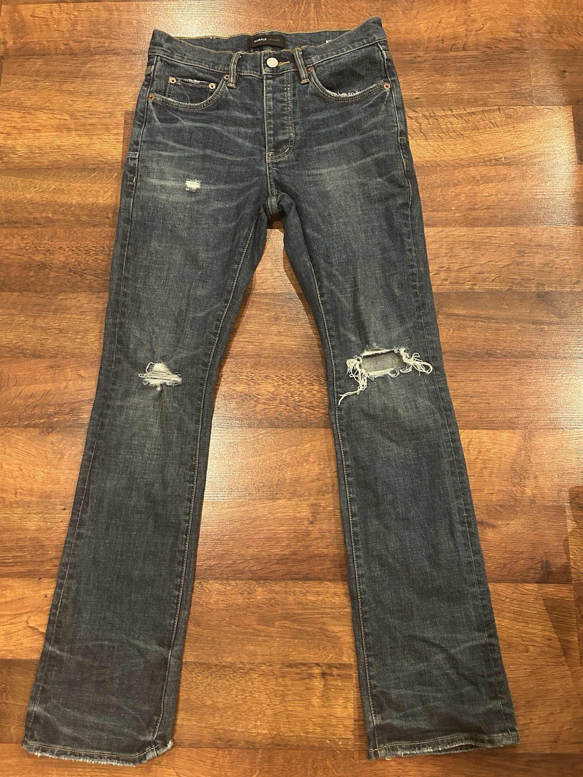 Purple Brand Jeans P004 Flare Distressed Dark Wash 31″ Waist