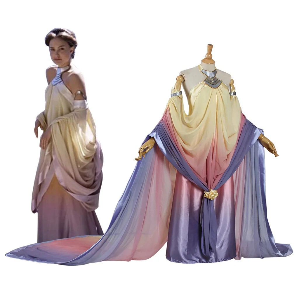 Star Wars Padme Amidala Cosplay Lake Dress Space Battle Women Costume Outfits