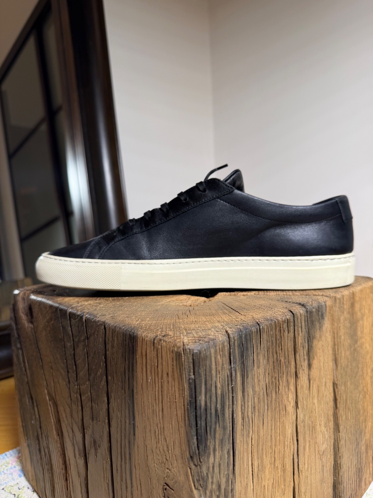 Common Projects Achilles Leather Sneakers in Black Size 43EU