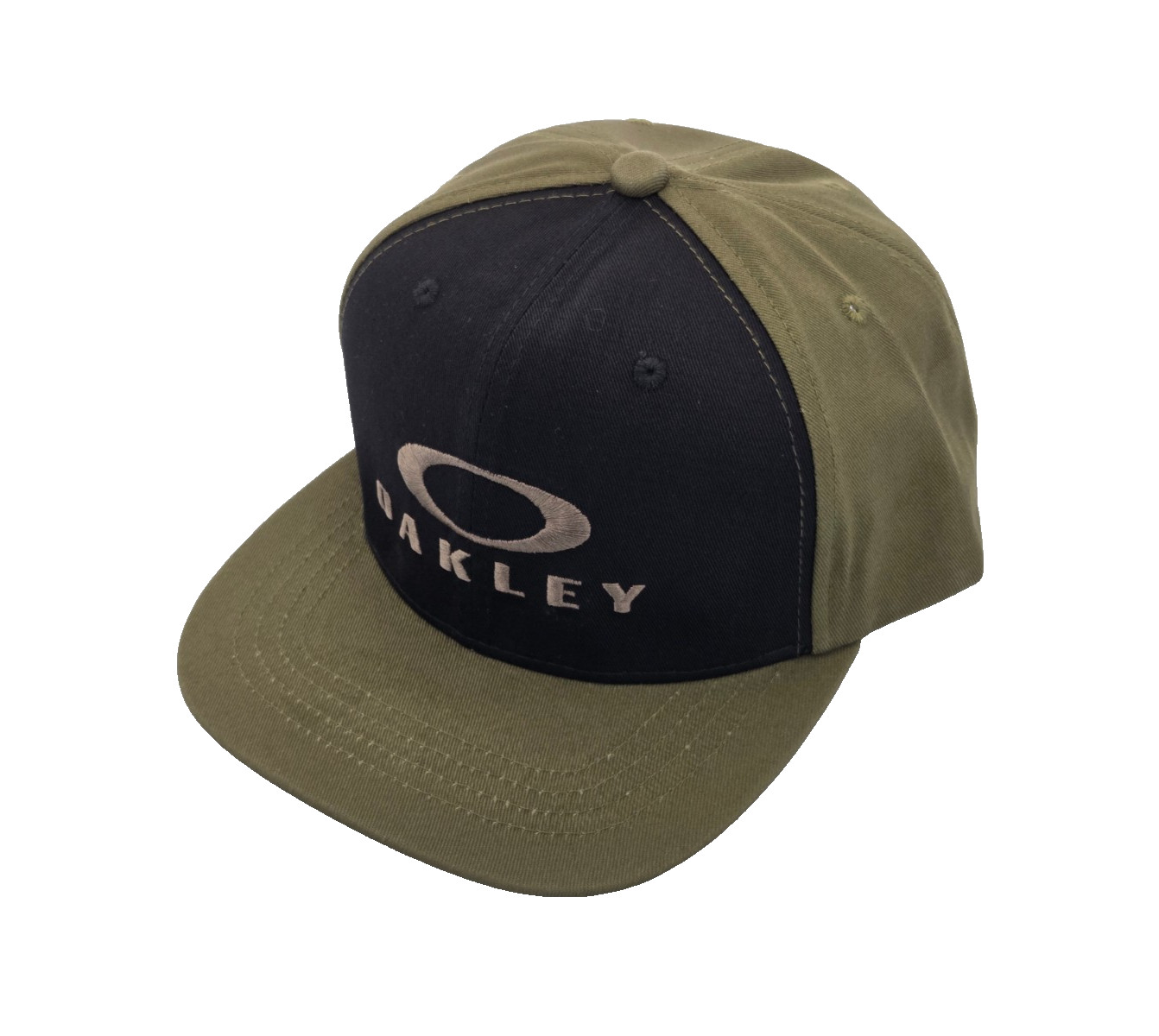 Oakley Two-Tone Army Green and Black Embroidered Logo Snapback Adjustable Hat