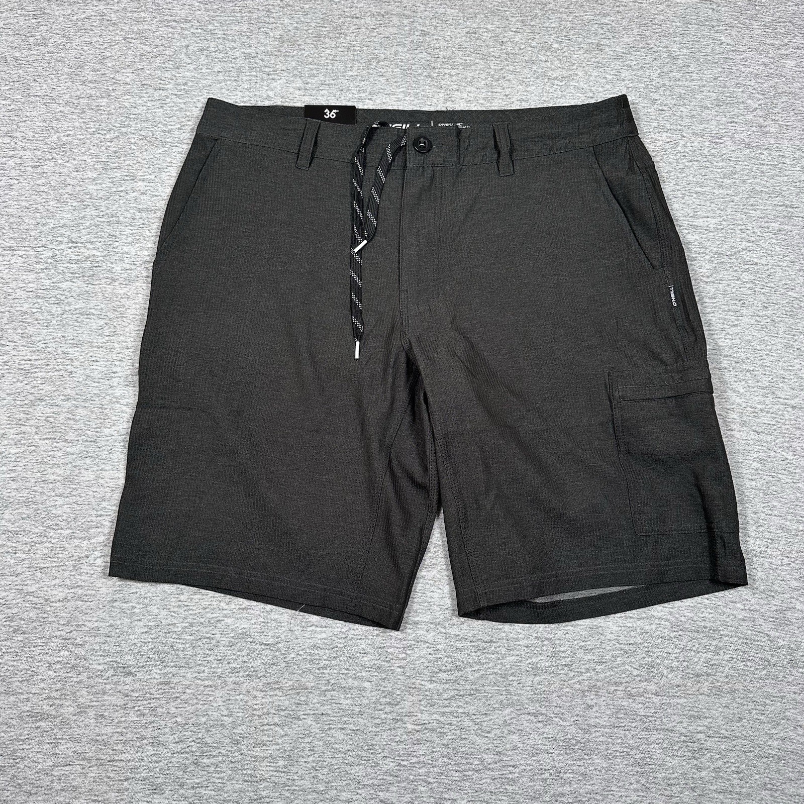 O’Neill Hybrid Crossover Shorts Mens 36 Black Gray Drawstring Stretch Travel NEW