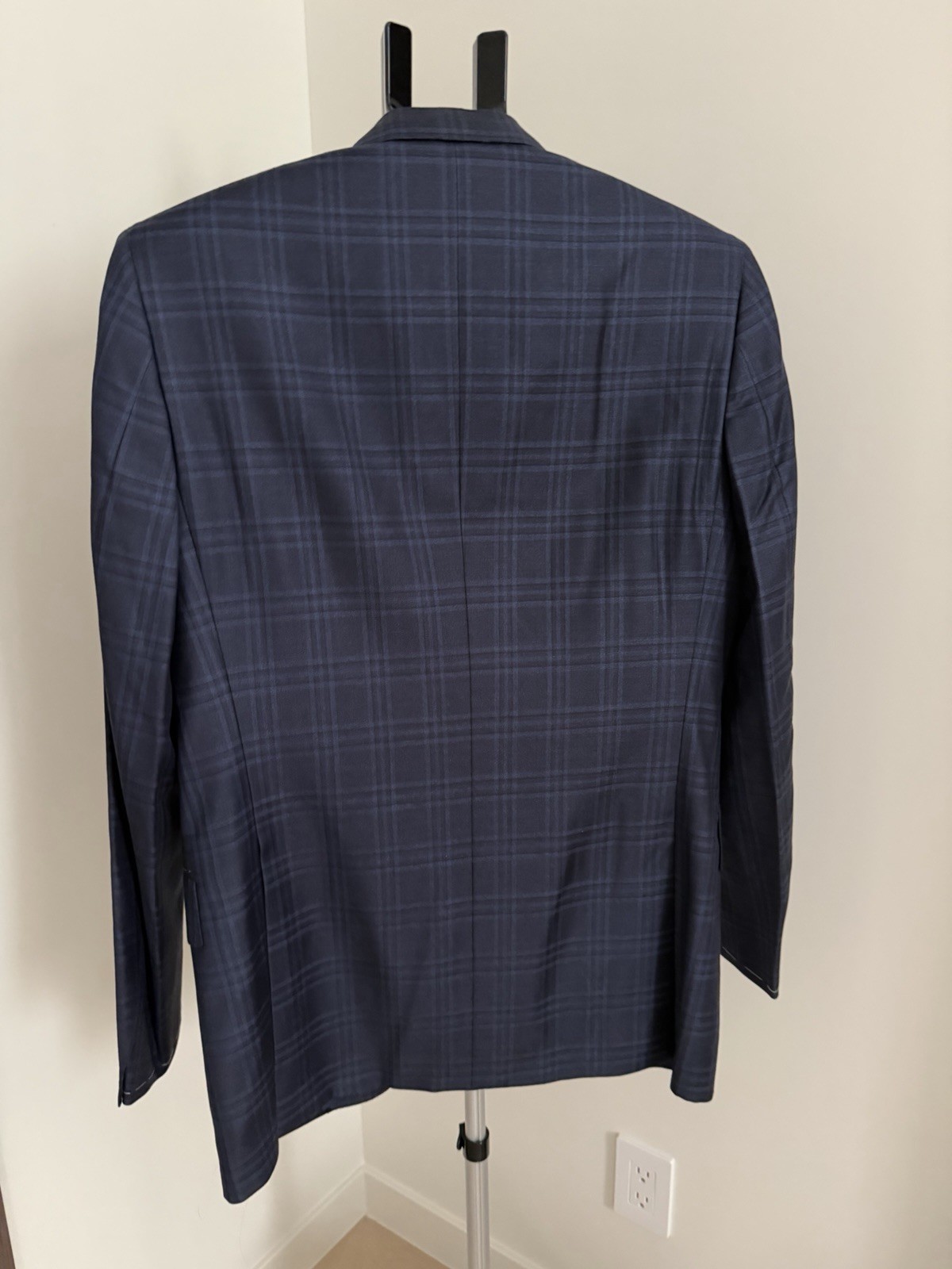Brioni Ravello Navy Blue Windowpane Wool Blazer 38R US / 48 EU NWT Barneys Italy