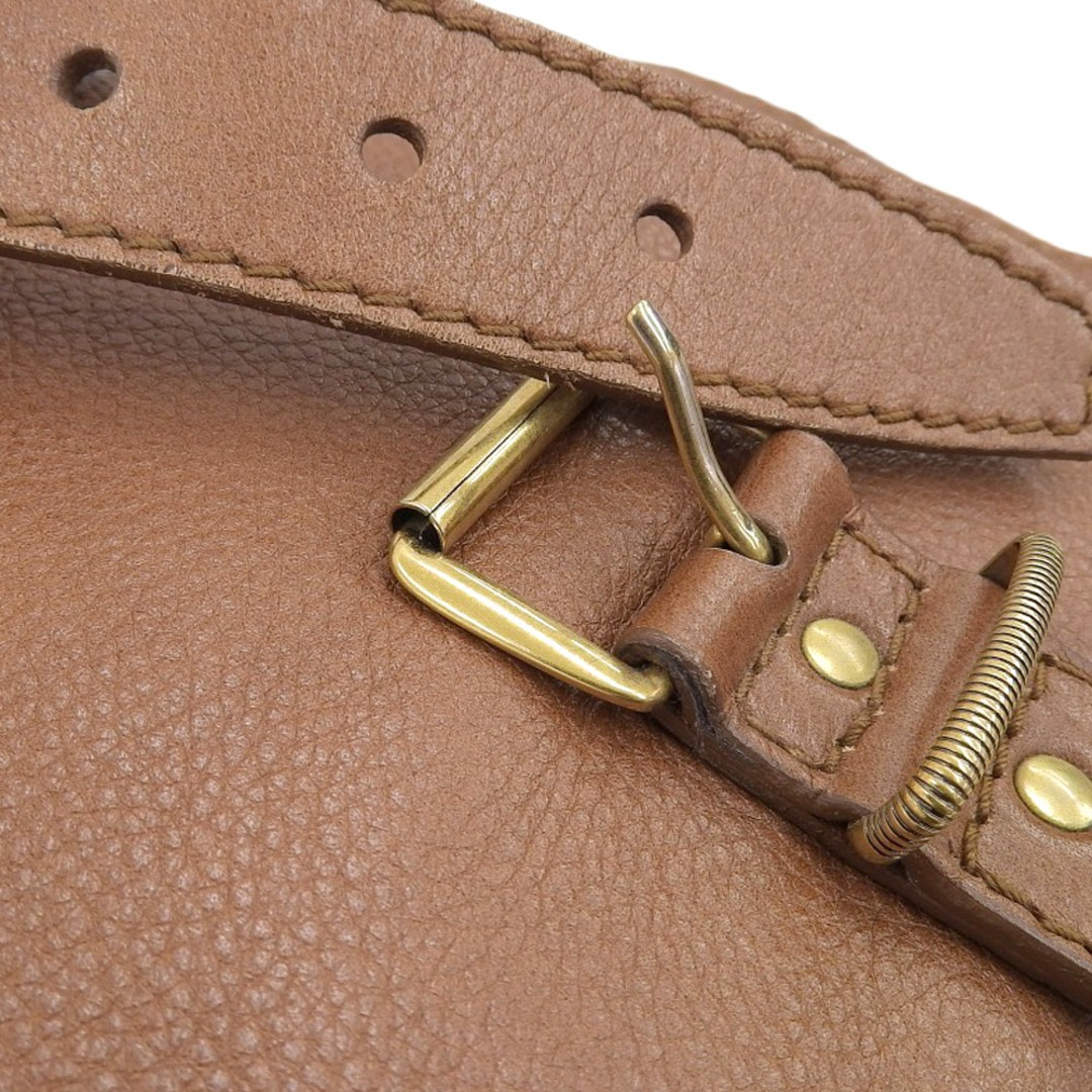 Yves Saint Laurent 2-Way Shoulder Bag Leather Brown Size: W:16.5 × H: 12.6 in.