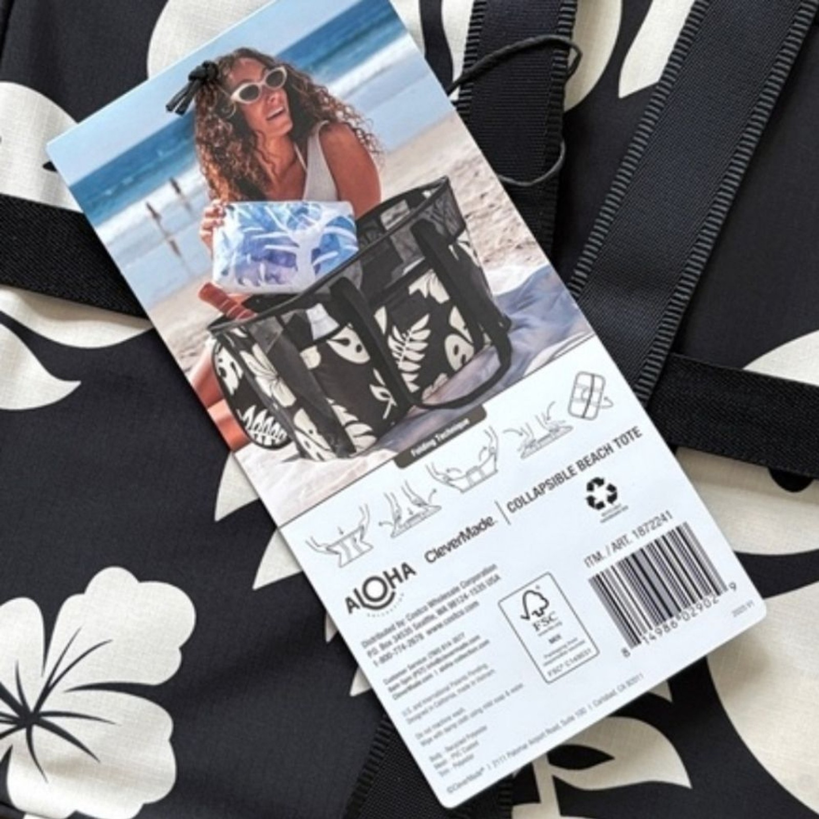 ALOHA Collection CleverMade Collapsible Beach Tote