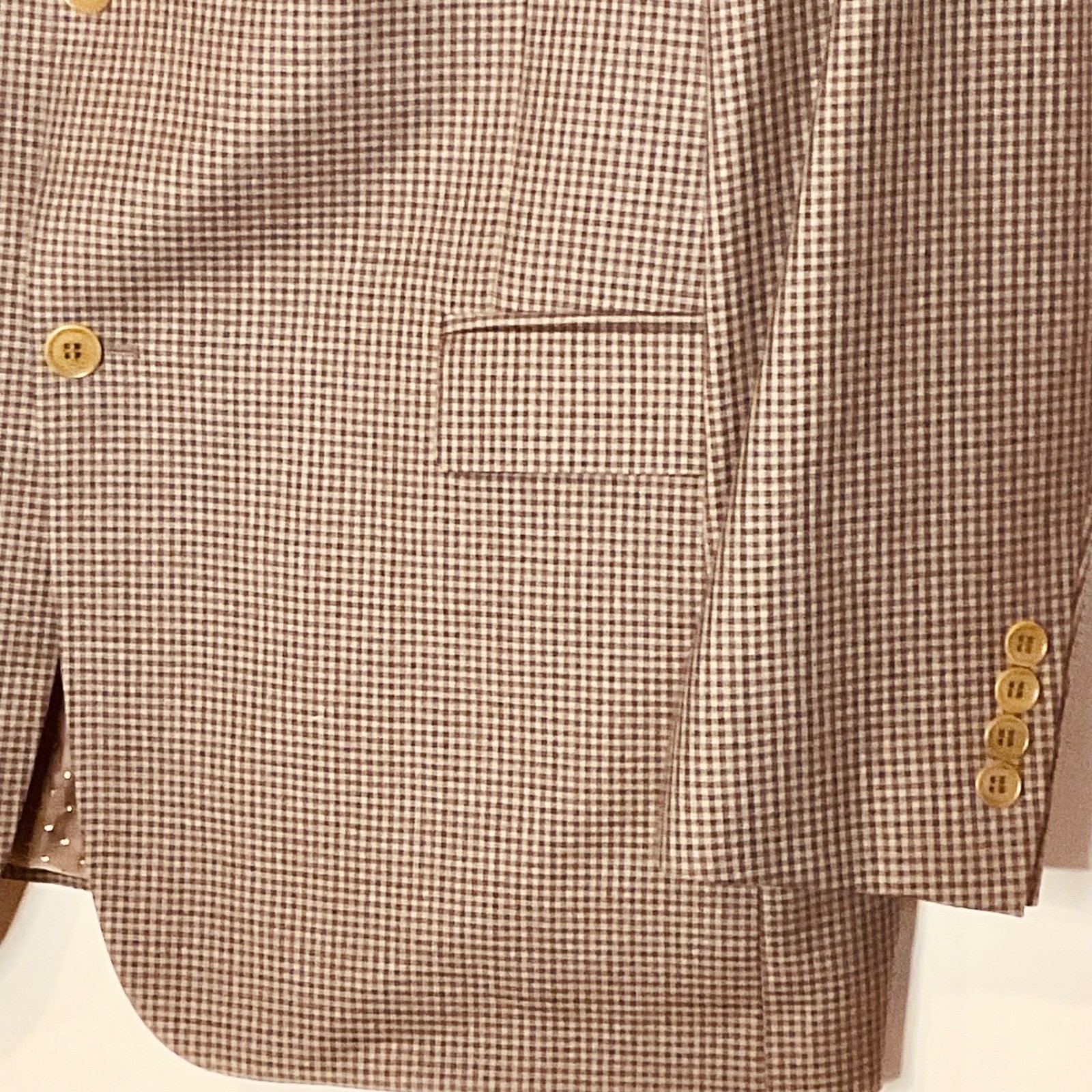 TURNBURY men’s sportcoat blazer jacket 44L 100% WOOL hounds tooth