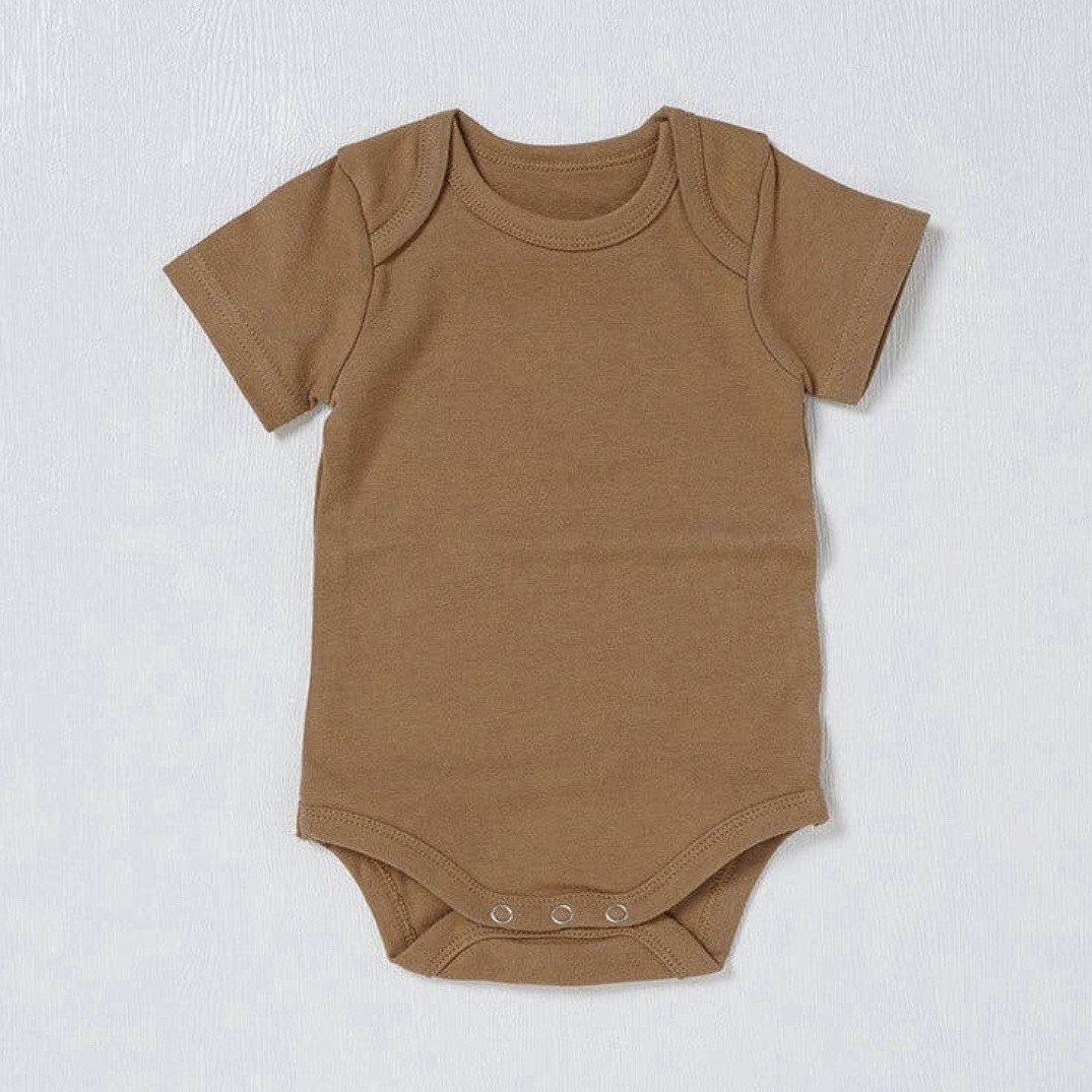 Gerber Baby Onesie Bodysuit 0-3M 100% Cotton SS Solid Snap Round Neck