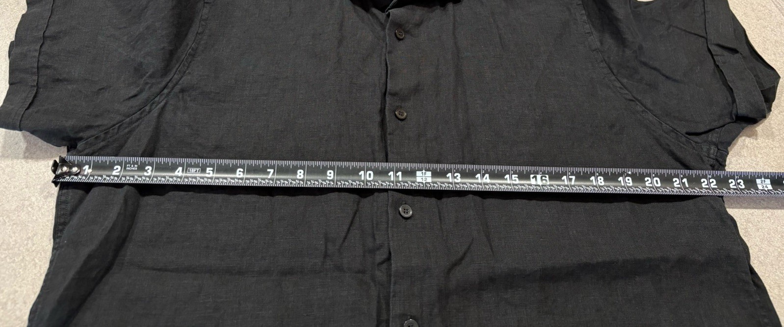 Baird McNutt Murano Black Men’s Short Sleeve 100% Linen Button Up Shirt Large