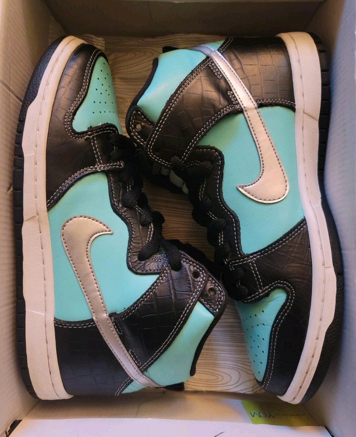 Nike SB Dunk High Premium PRM Tiffany Diamond Supply Co Aqua/Chrome-Black Size 8