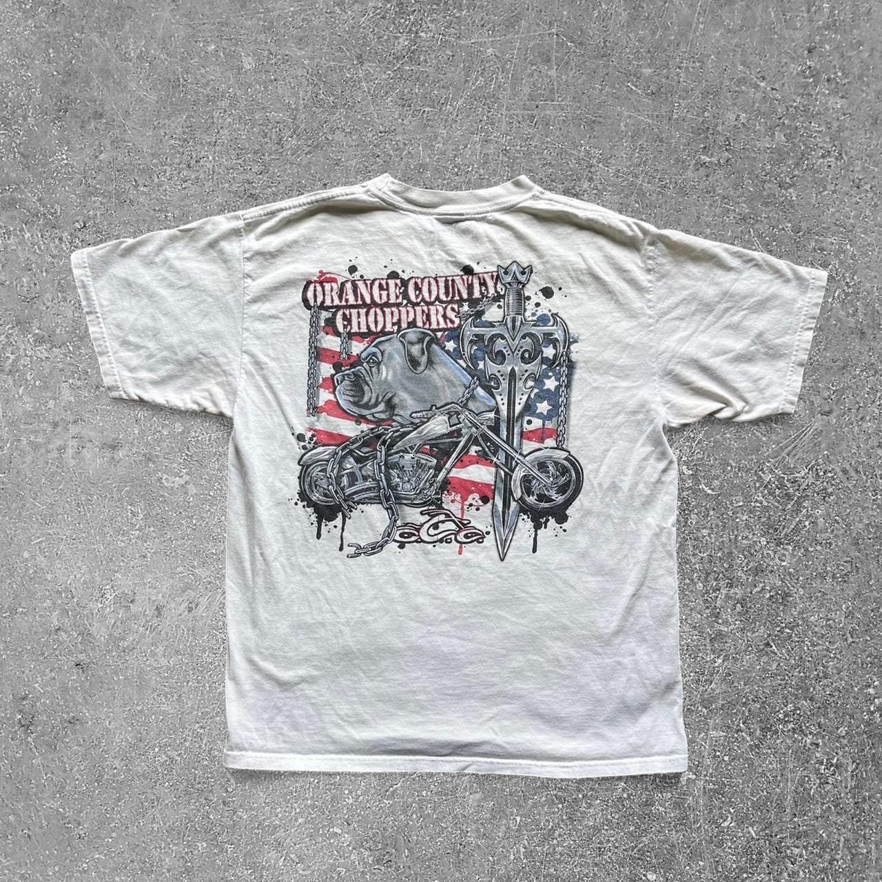 Vintage Orange County Choppers Biker T-Shirt Mens Large White Y2K Graphic Tee