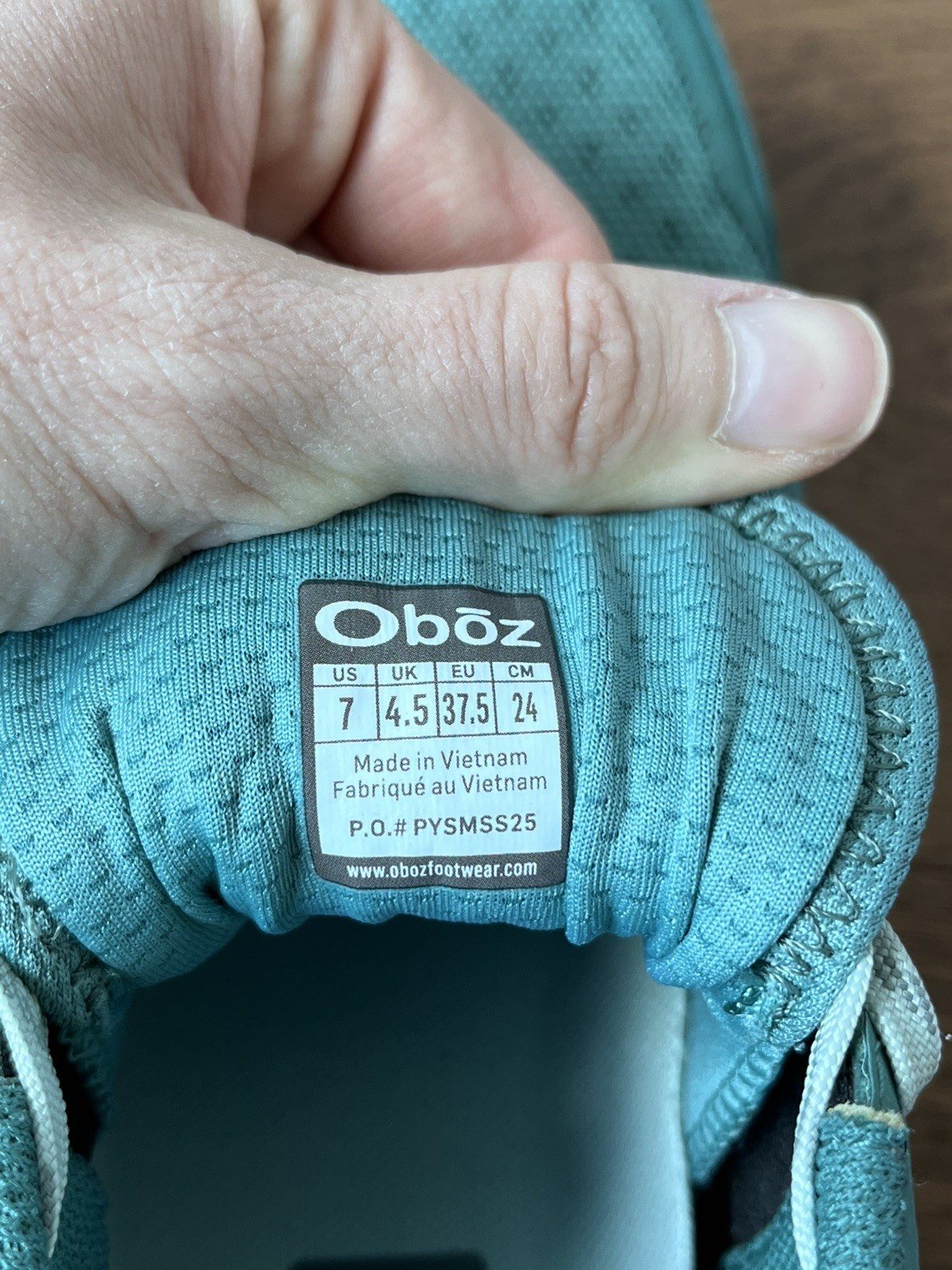 Oboz Katabatic Lace Up Outdoor Hiking Shoes NEW Size 7 Blue Teal