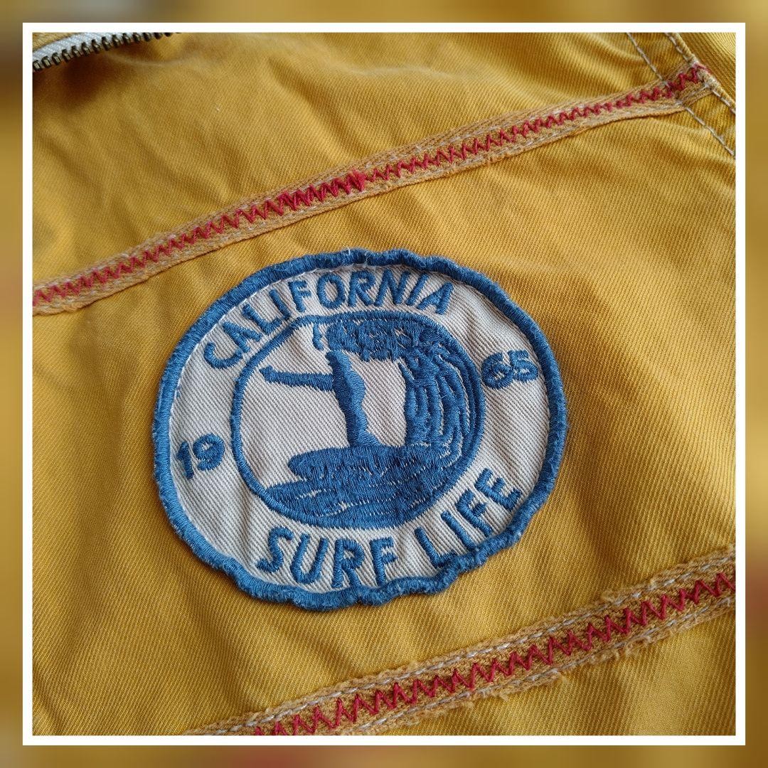 AVIREX Jacket Blouson Coat Men Size L Yellow Vintage Genuine