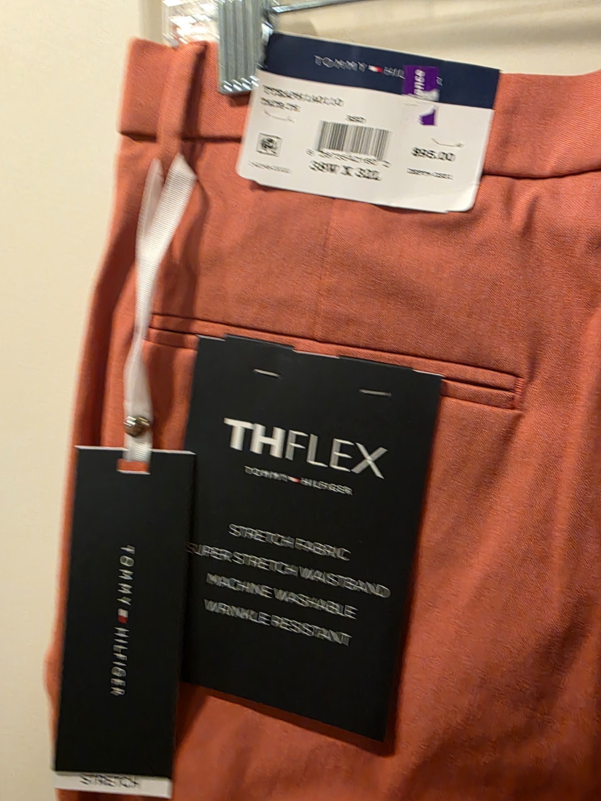 Tommy Hilfiger THFLEX Men’s Classic Fit Red Pants SZ 38 x 32 NWT
