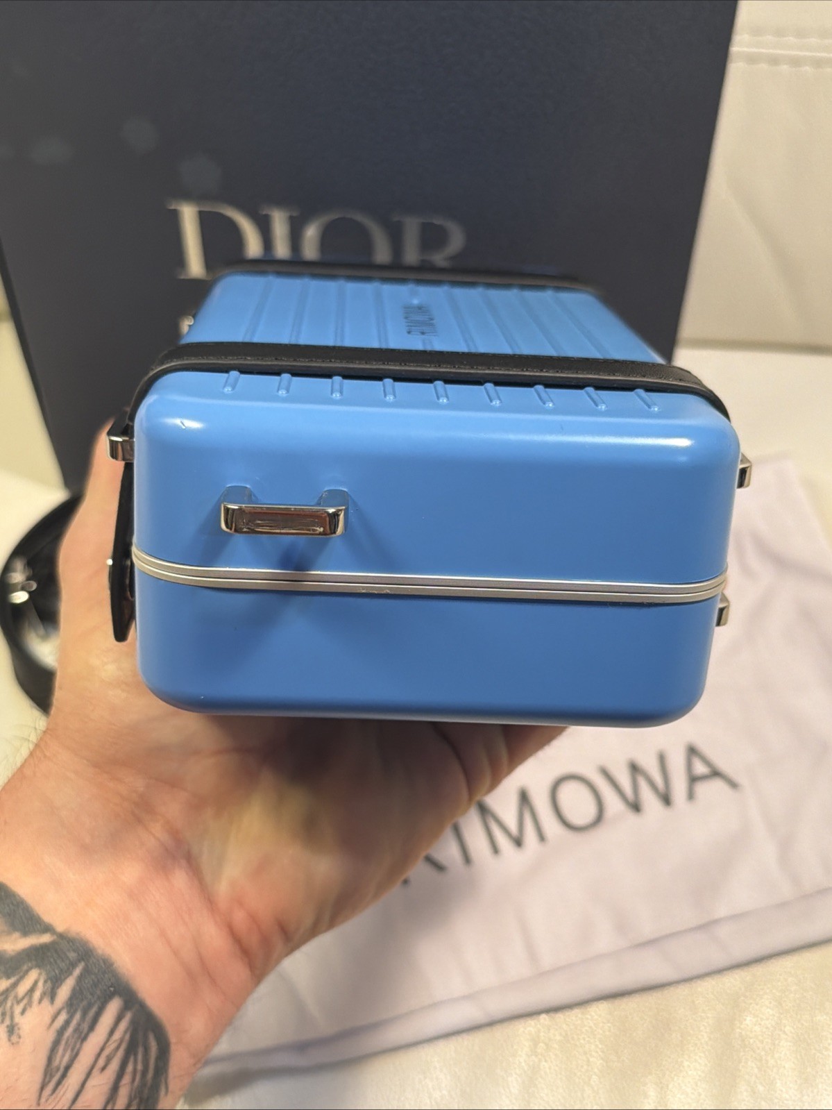 RIMOWA Personal Aluminum Cross-Body Clutch Bag – Blue
