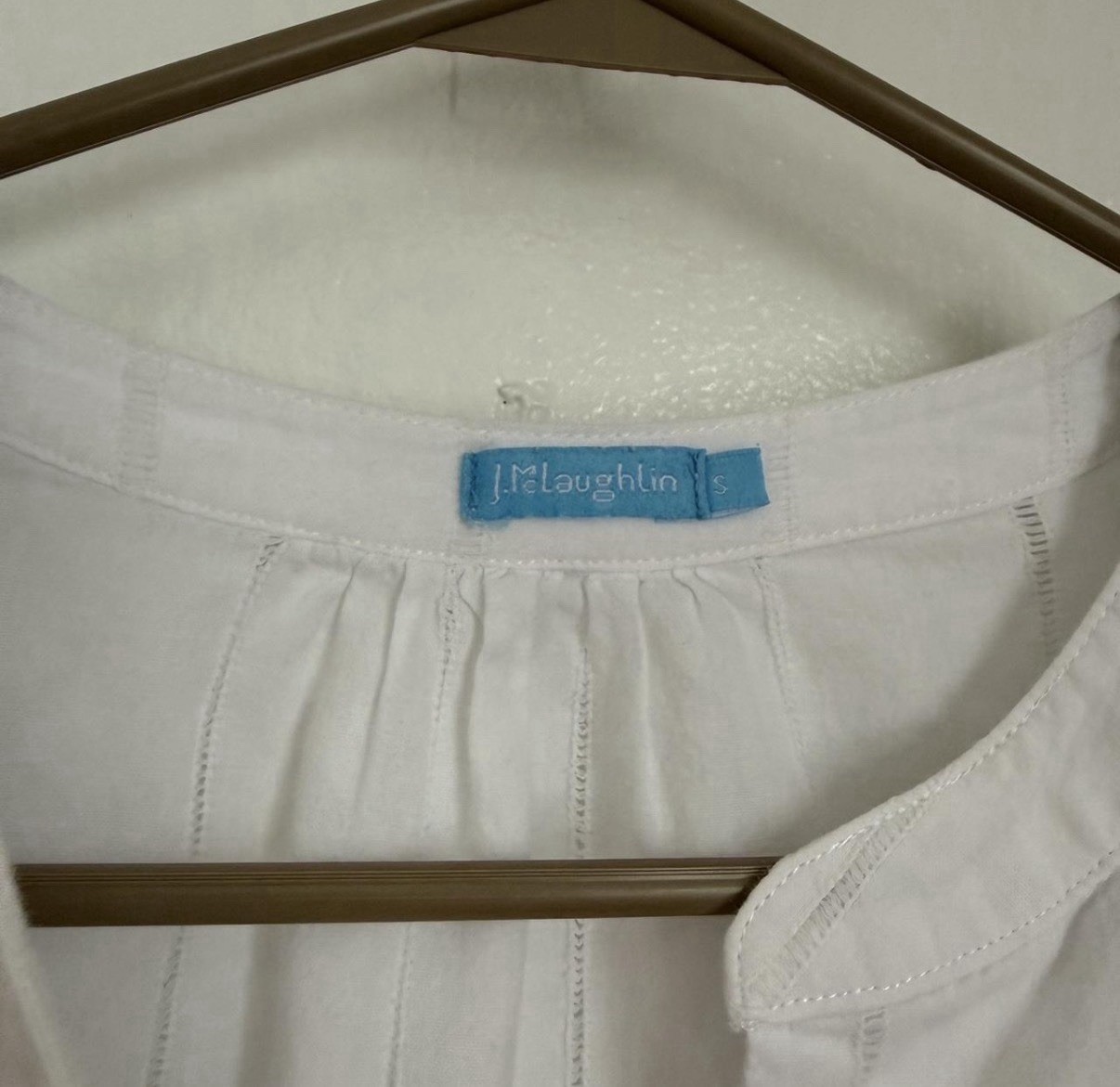 J McLaughlin White Alisa Blouse With Flutter Sleeves