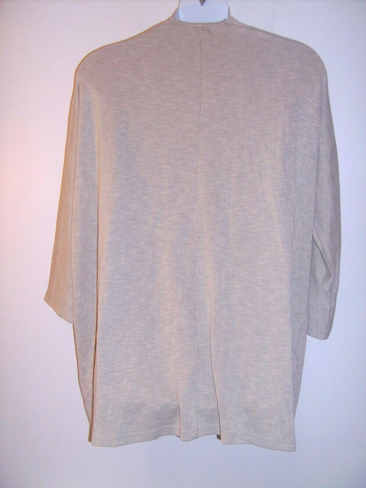 Donni Sandwash Size 2-3X Gray Ribbed Open Front Jacket/Kimono/Cardigan