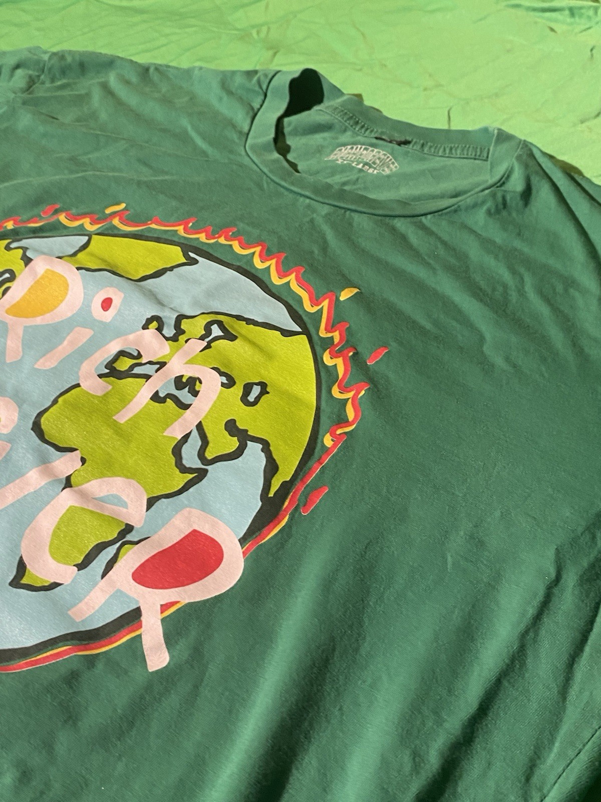 Rich Forever Graphic T Shirt Mens Green Streetwear Money World Tee
