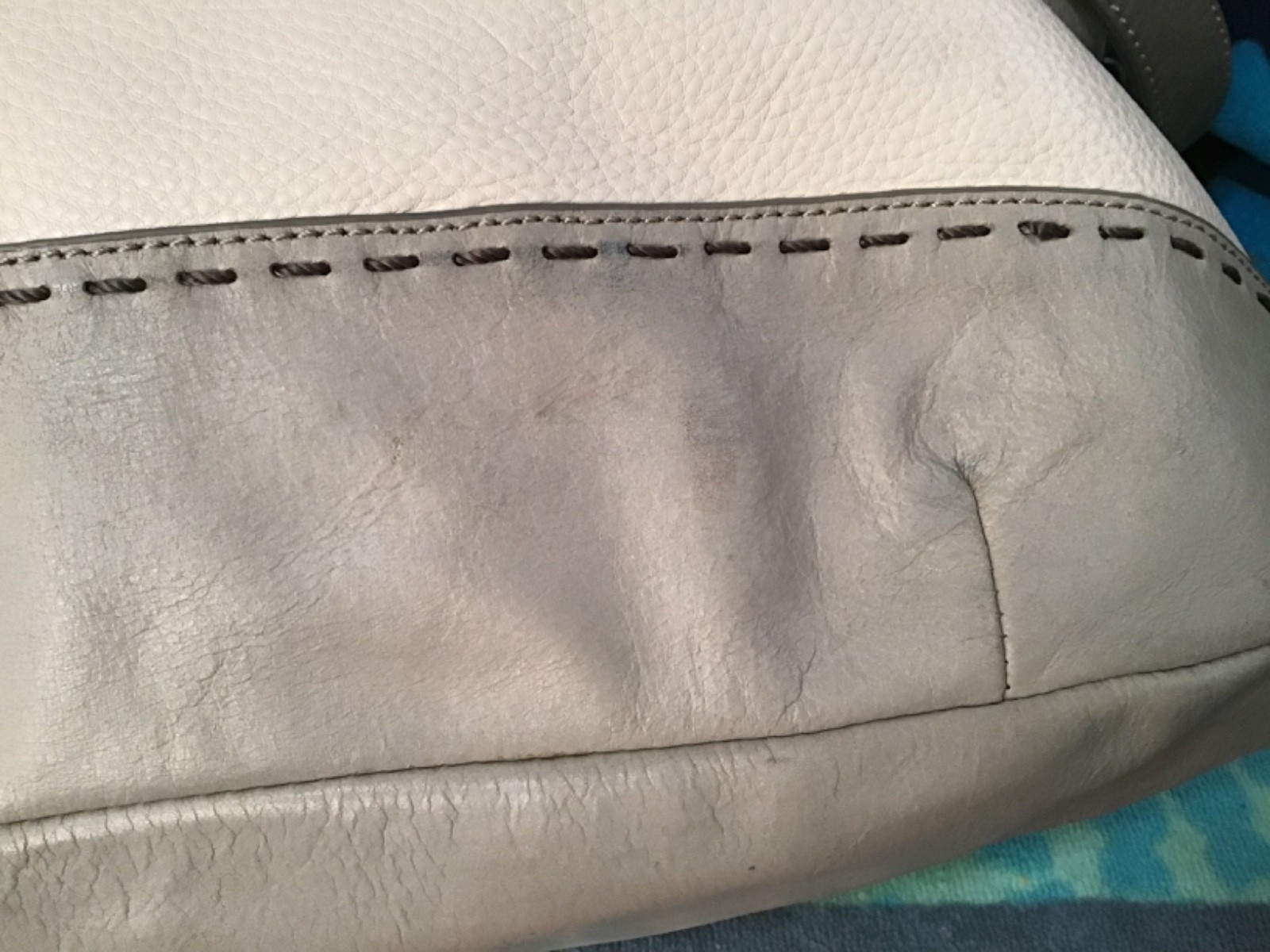 The Sak Gray, Bone & Metallic Leather Shoulder Bag or Crossbody – 14W x 11H x 4D
