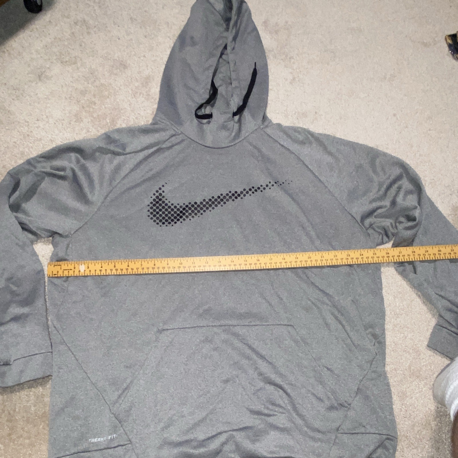 Nike Therma-FIT Gray Pullover Hoodie Men’s 2XL Hooded Pockets Logo