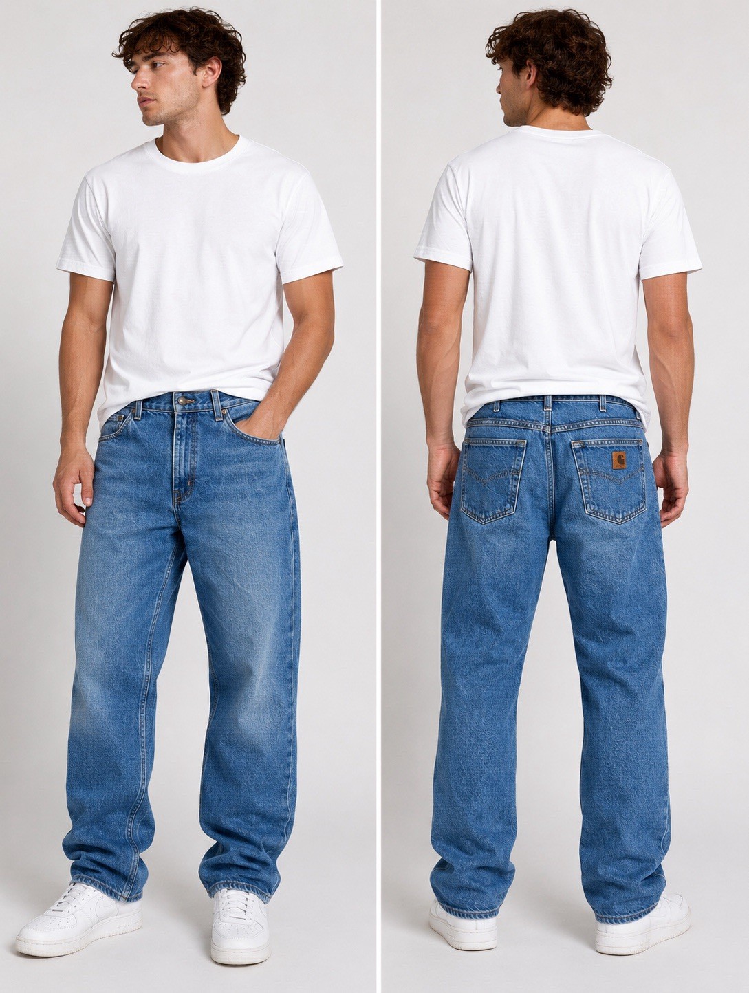 Carhartt B46 DST Jeans Mens 36×30 Made USA Blue Denim Work Pants 100% Cotton