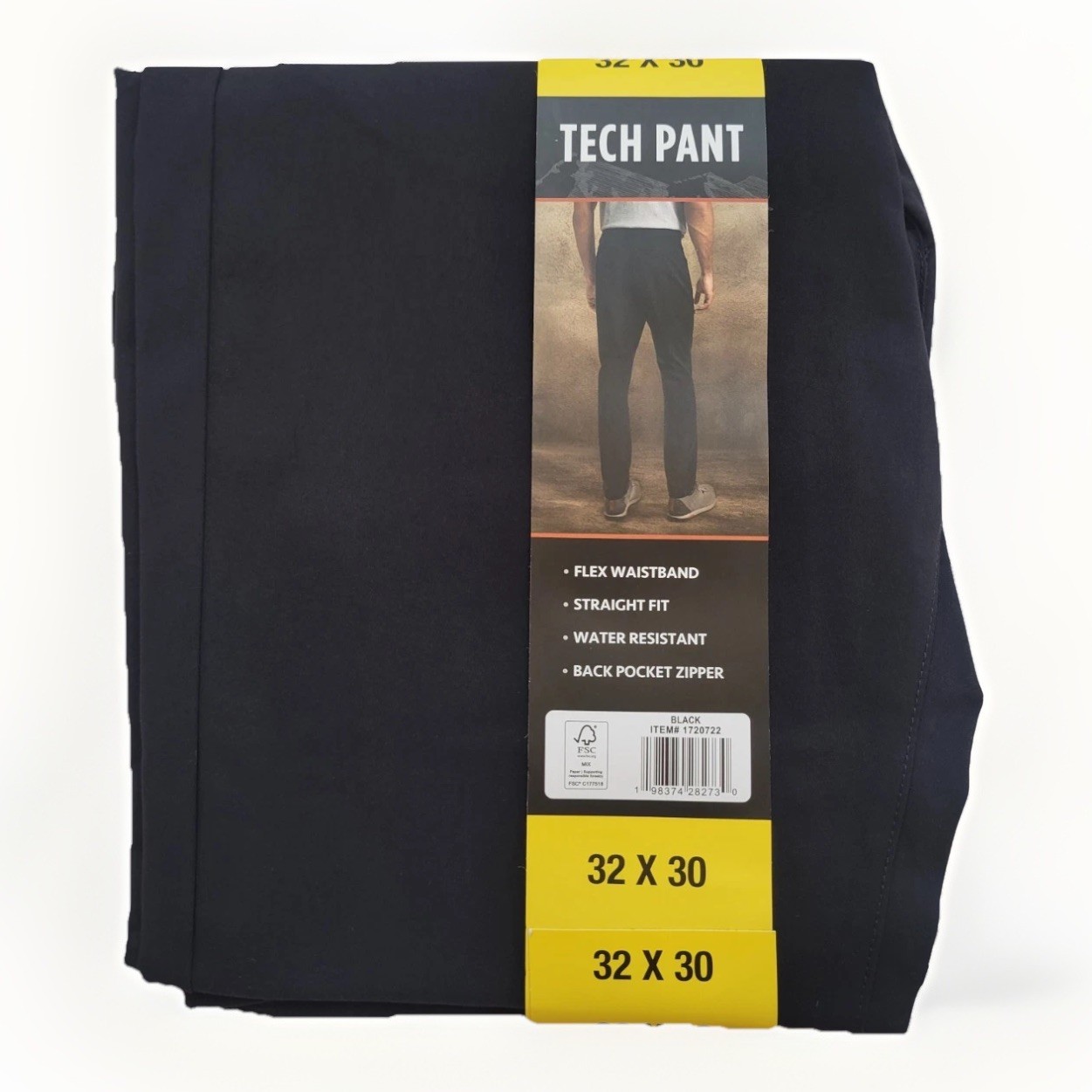 Weatherproof Men’s 32×30 Straight Stretch Tech Pant Flex Waistband Zip Pocket