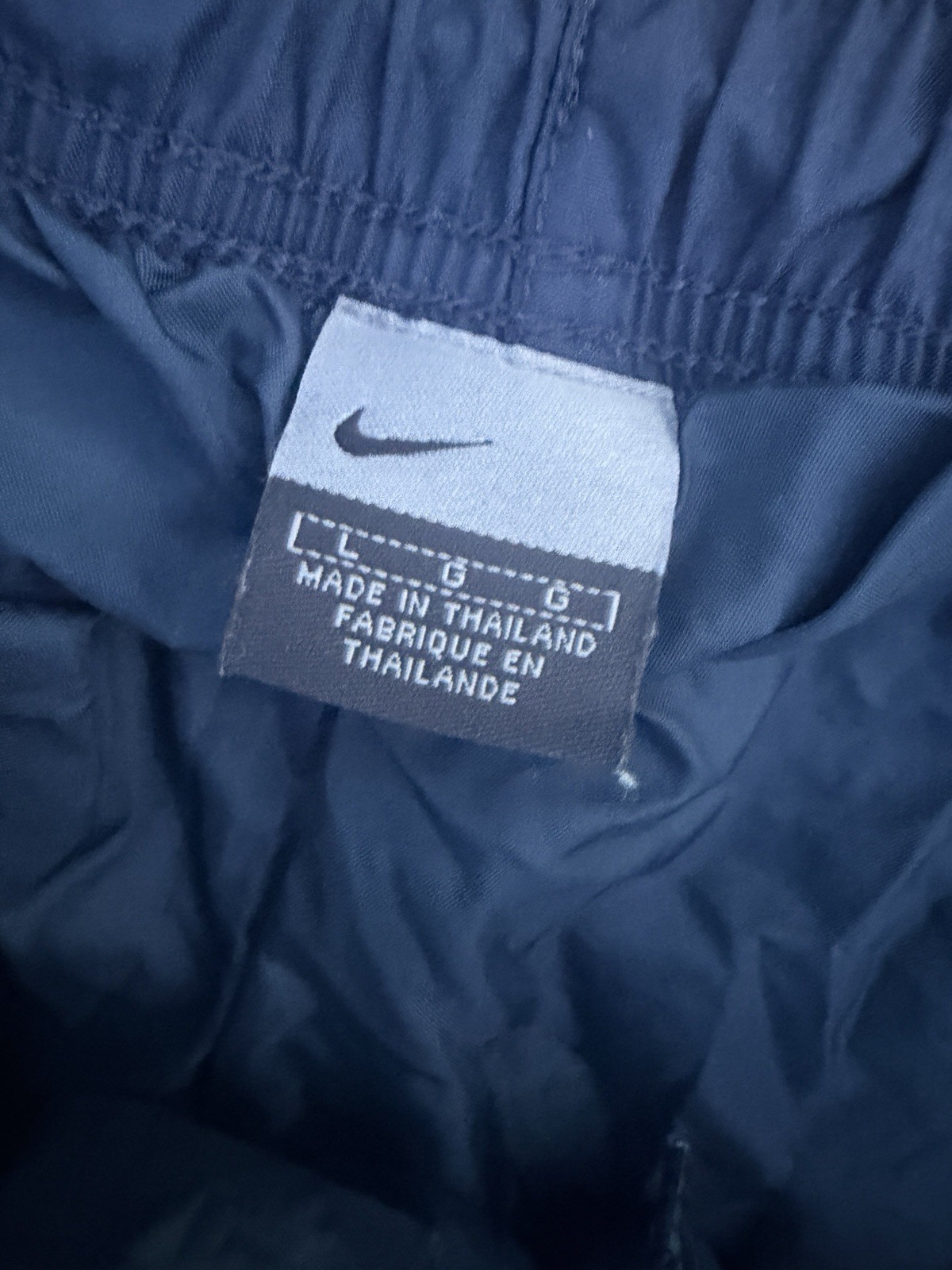 Vintage Nike Windbreaker Track Pants Men’s L Blue Cargo Y2K Windpants Zip Ankle
