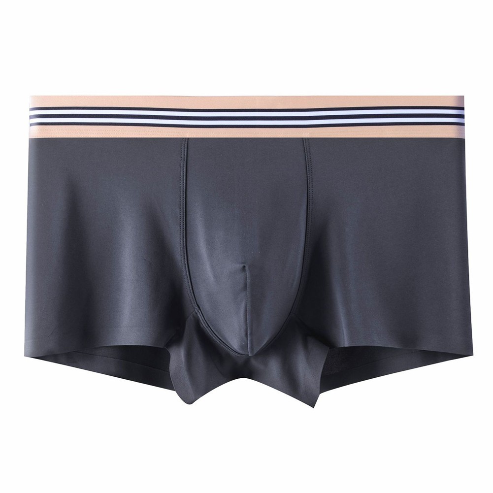 Sleek Design Thin Seamless Boxer Briefs for Men with Vibrant Stripe Patterns