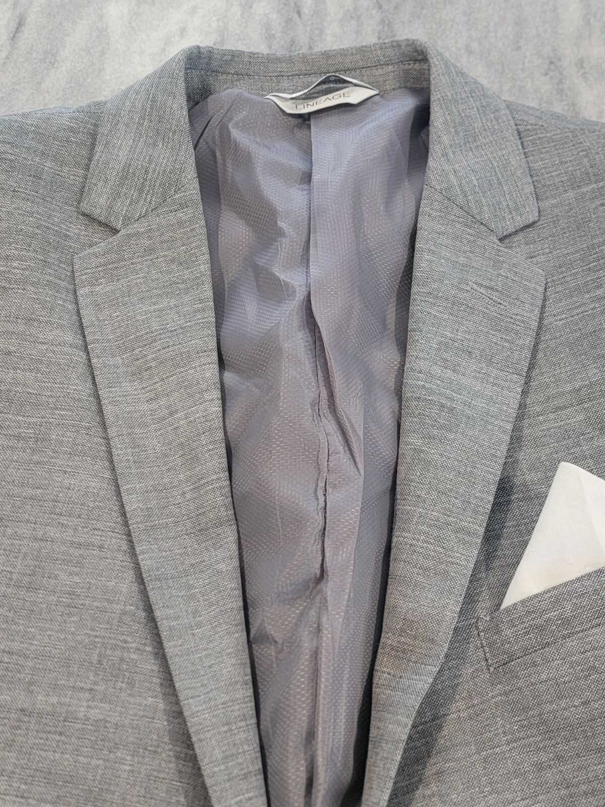 42L Men’s Lineage Blazer Light Gray Lightweight 2 Button Polyl Blend Sport Coat