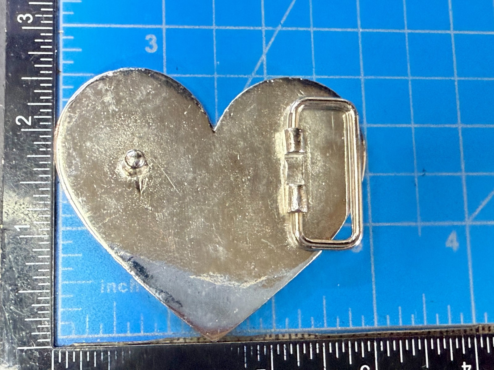Heart Shaped Pink Rhinestone Covered Girls Belt Buckle for 1.25″ Wide Belt
