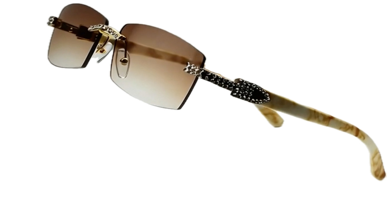 Diamond Sunglasses BUFF’S lens gold Retro Migos Buffs vintage Hip Hop rapper