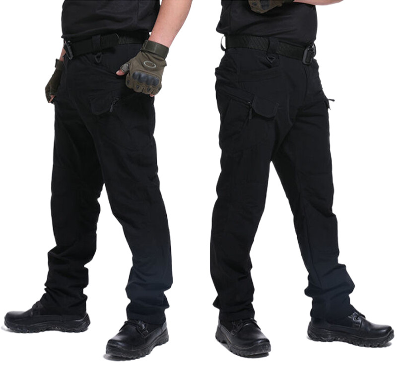 Men Tactical Cargo Pants Soldier Straight-fit Work Combat Trousers Outdoor Pants