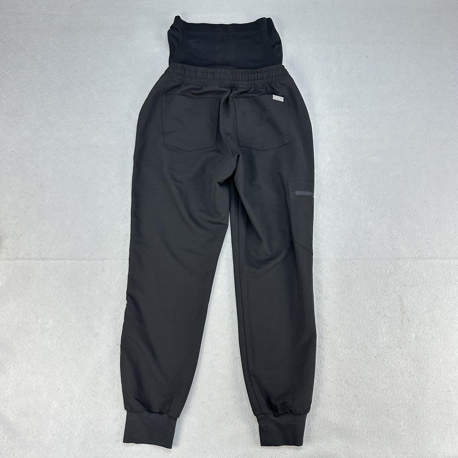 FIGS Maternity Jogger Pants Womens XS Black Cargo Scrub W22SW2006P Pockets