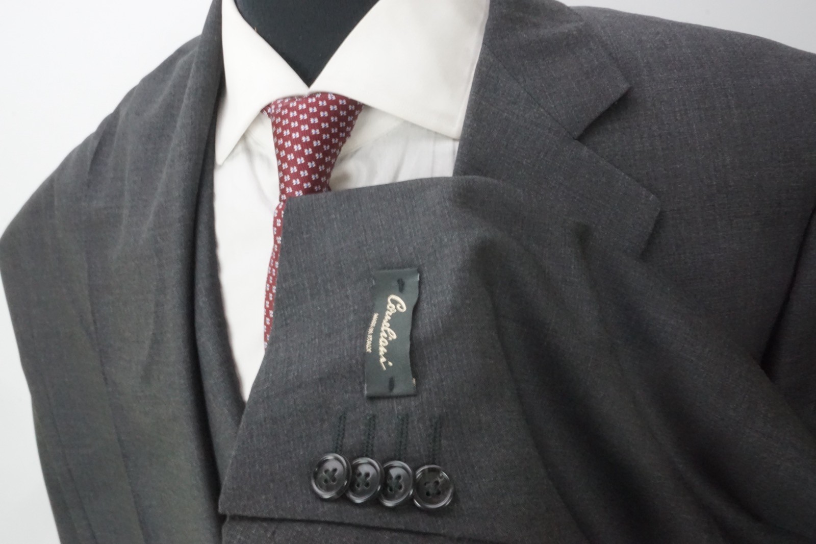 Corneliani Evolution Gray Wool 2 Pc Suit Jacket Pant 40R Brand New