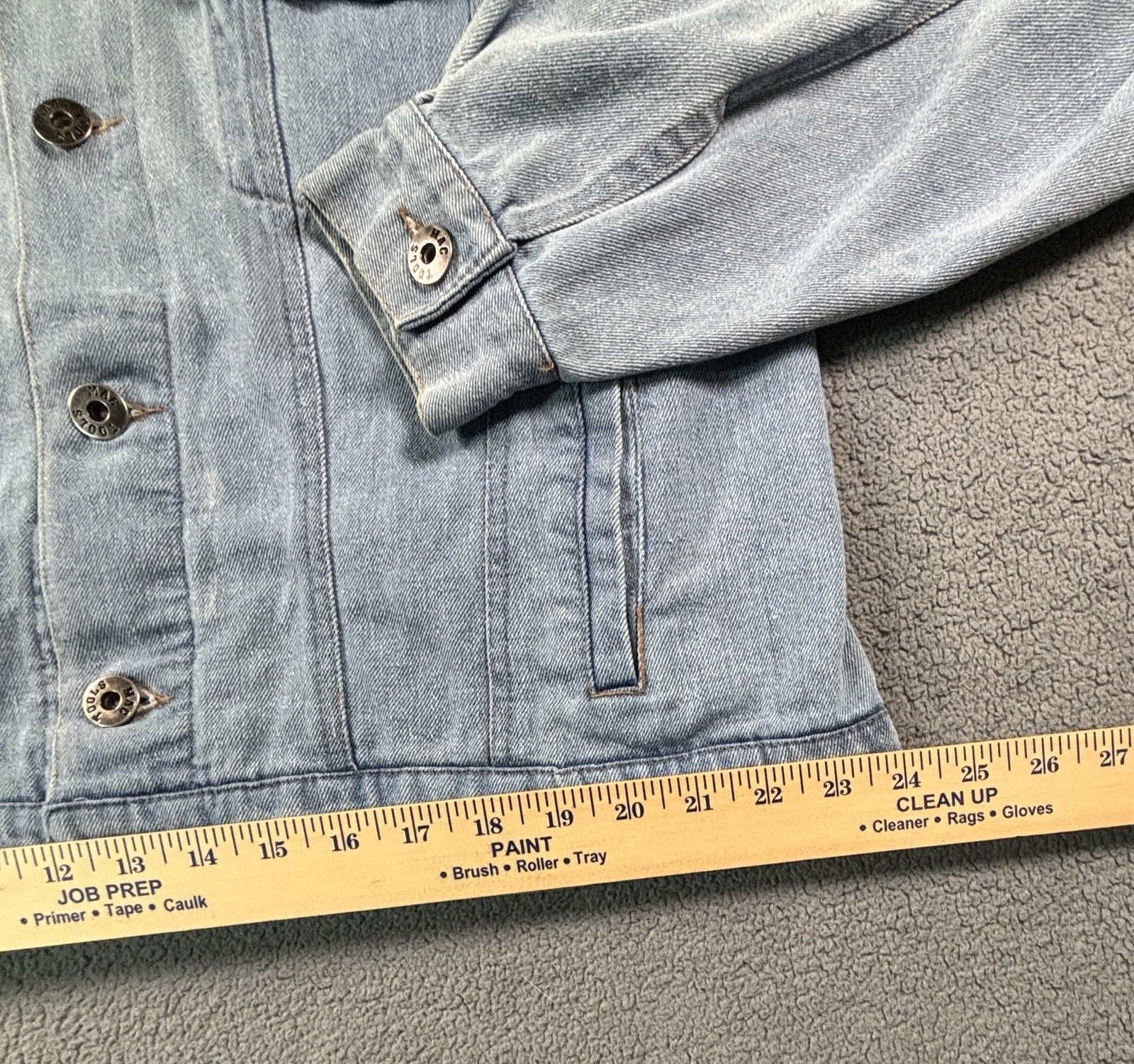 Vintage Mac Tools Denim Trucker Jacket Embroidered Racing Auto Mechanic Men’s XL