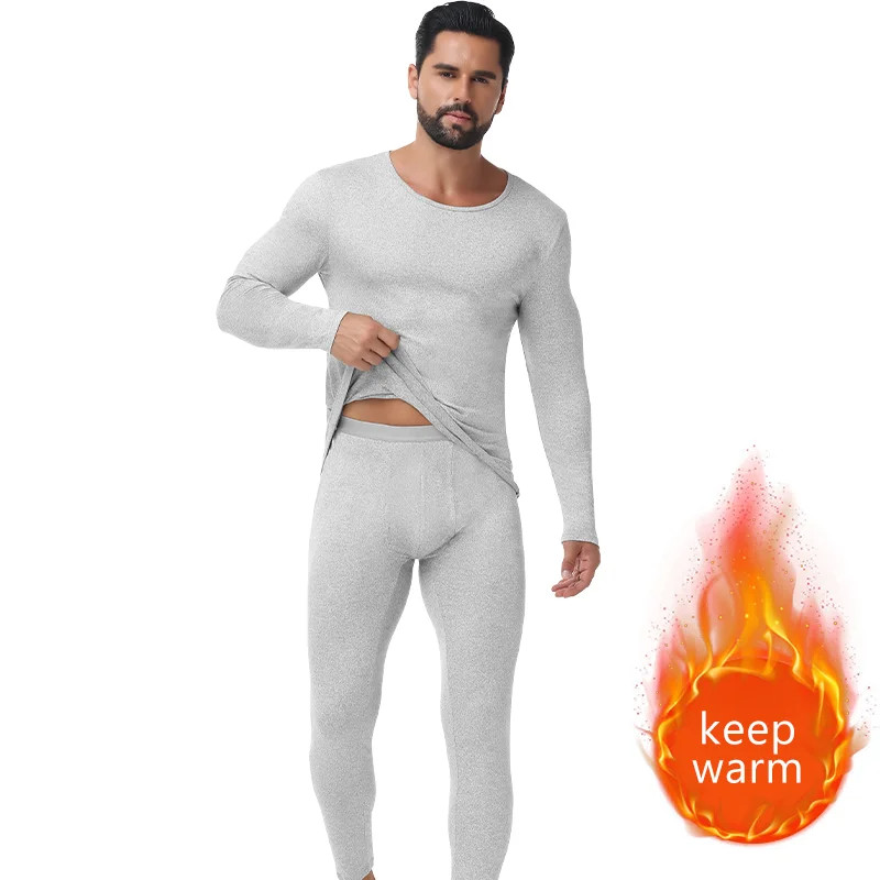 Men’s Long Johns Set Thermal Underwear Top & Pants Set Fleece Lined Warm Winter